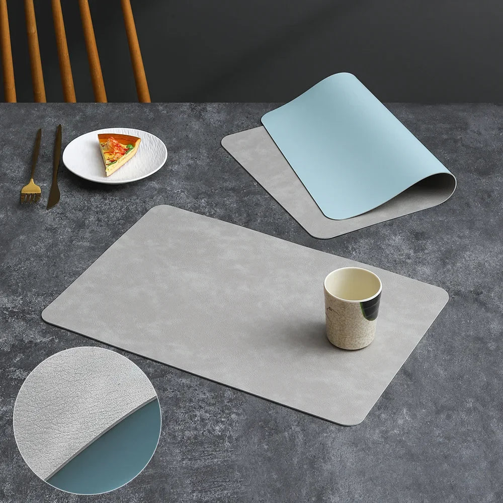Luxury Placemat Leather Waterproof Double Layer Cowhide  Western Food Mat Hotel Insulation Mat Placemats for Dinning Table The Home Essentials