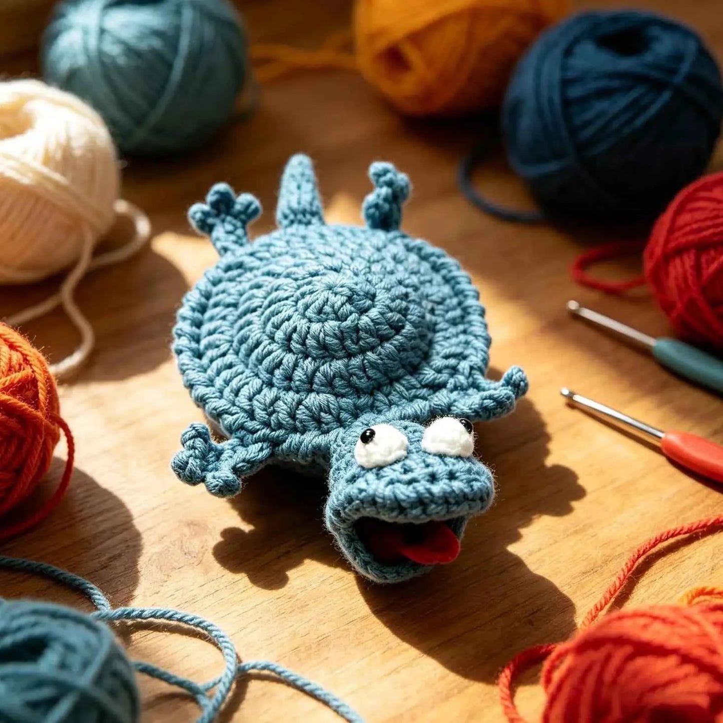 Crocheting Cup Coaster Animal-Themed Table Protection Ornament Funny Crochet Lizard Coaster for Bedroom Nightstand Birthday
