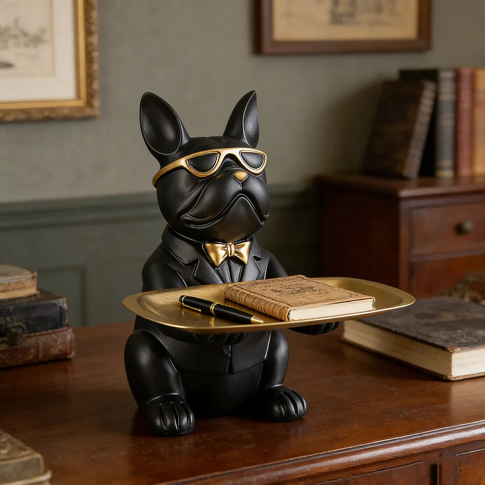 Multi Functional Bulldog Tray Animal Statue Creative Ornament Living Room Bedroom Miscellaneous Storage Home Decoration Gift The Home Essentials