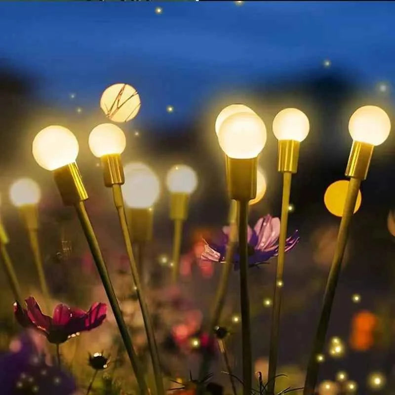 Garden Lights-New Upgraded Solar Powered Firefly Lights Outdoor Waterproof Vibran Garden Lights for Decorationi