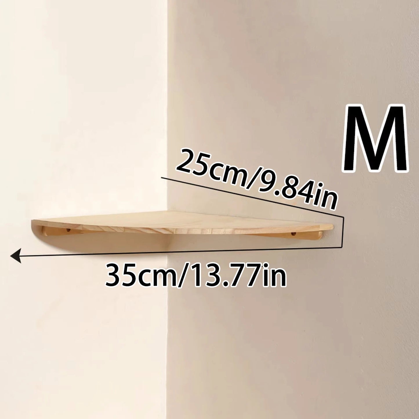 Wall Corner Shelves Wood Floating Wall Shelf Round End Wall Mounted Floating Corner Shelf for Bedroom Living Room and Kitchen The Home Essentials