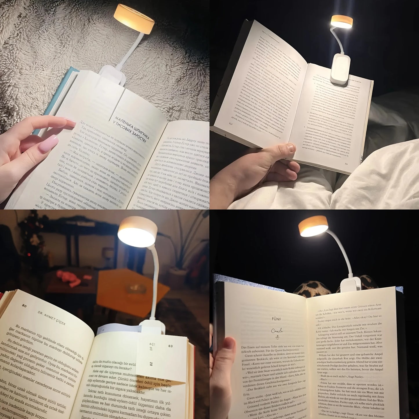 1pc USB Charging Adjustable Reading Light -3 Color Modes, Eye Protection LED, Portable Book Night Light, Office Study Supplies