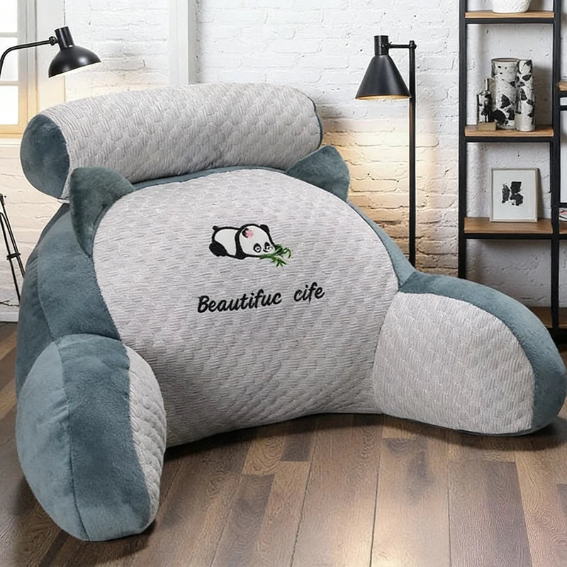 1pc Adjustable Reading Pillow - Ergonomic Back Support Cushion for Bed/Sofa/Floor, Gray Quilted Breathable Design The Home Essentials