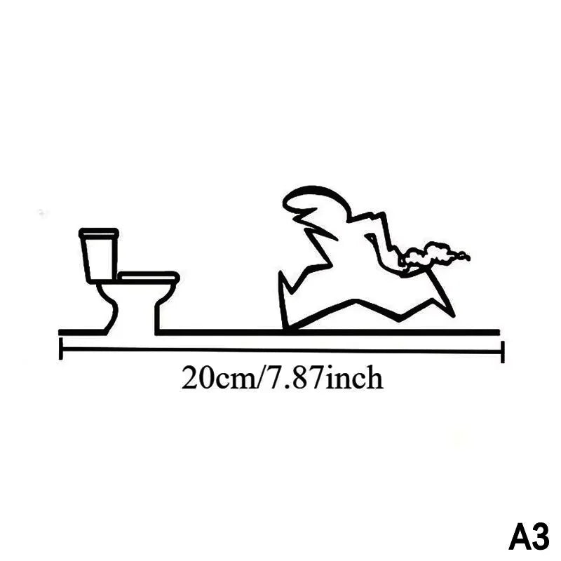 2D Flat Metal Wall Art, Modern Bathroom Decor Sign with Mounting Holes, Easy Install Black Novelty Gift The Home Essentials