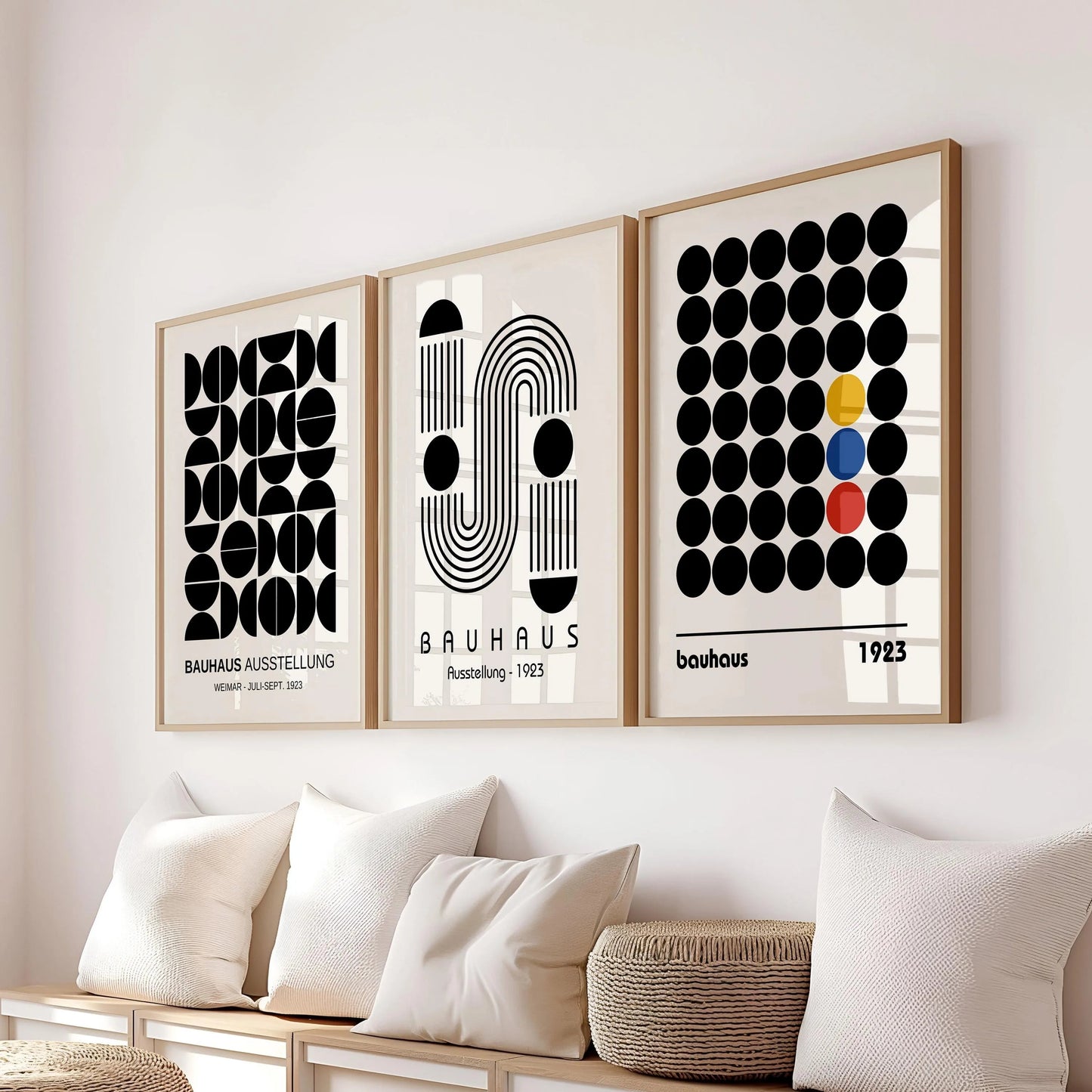 Blue & Yellow Wavy Line Abstract Art Canvas Poster Mid Century Geometric Wall Art Poster for Modern Living Room Home Decor The Home Essentials