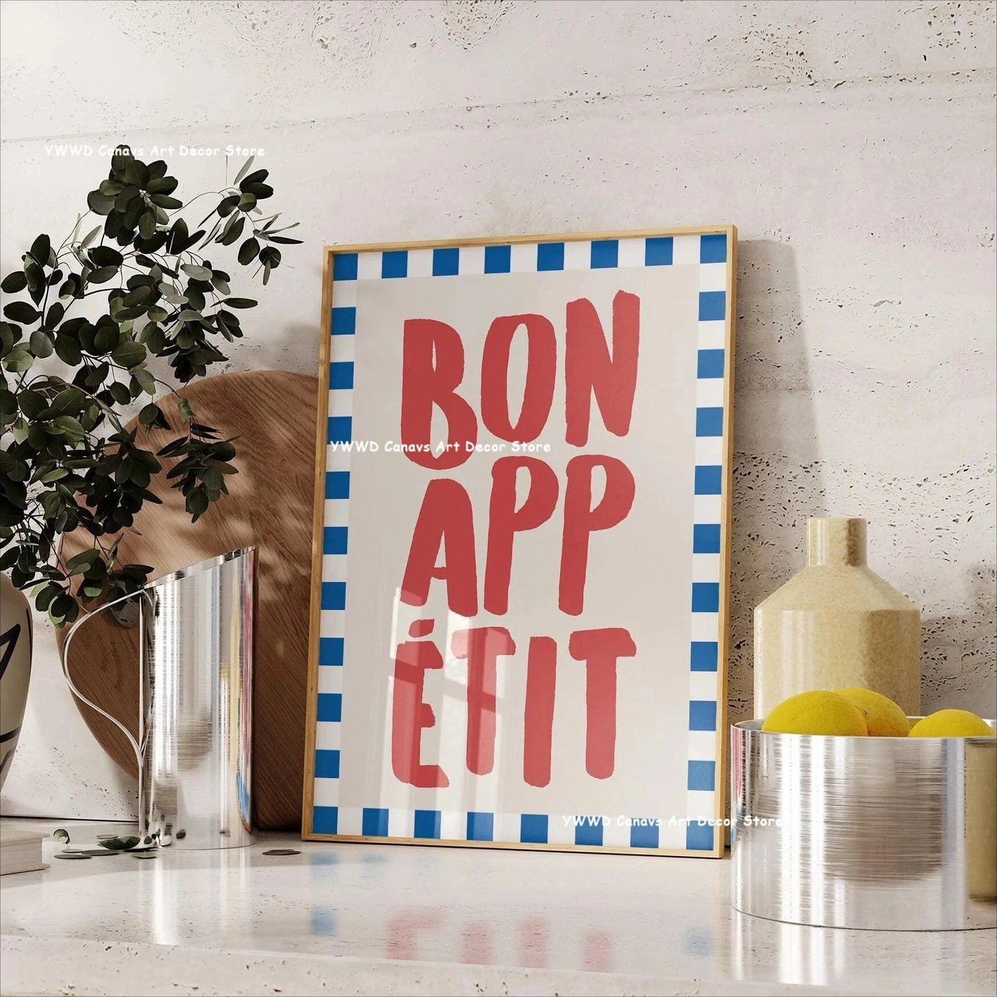 Bon Appetit Typesetting Kitchen Canvas Printing Moka Pot Espresso Art Poster for Modern Living Room Dining Room Home Decor Gift The Home Essentials