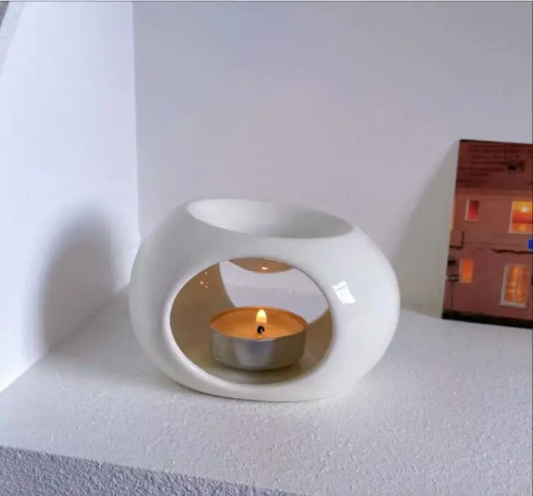 Ceramic Candle Heating Holder Essential Oil Burner Reed Diffuser Furnace Household Spa Salon Liqulid Aromatherapy Incense Burner The Home Essentials
