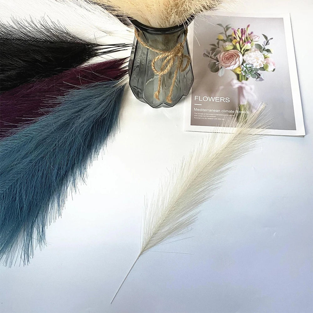 5/10/20PCS Fluffy Pampas Grass Boho Decor Artificial Flower Fake Plant Reed Simulated Party Wedding Home Decoration 42CM The Home Essentials