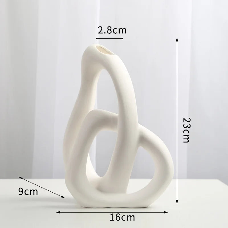 CAPIRON-Abstract Ceramic Vase, Flower Arrangement, Living Room, Table Office, Home Decoration Accessories, Interior Pampas Grass