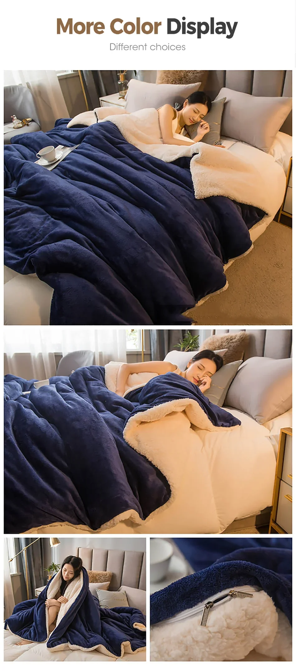 Wool Throw Blanket Keep Warm Winter Bed Blankets Double Sided Queen Duvet Cover Camping Double Bed Cover Bedspread On The Bed The Home Essentials
