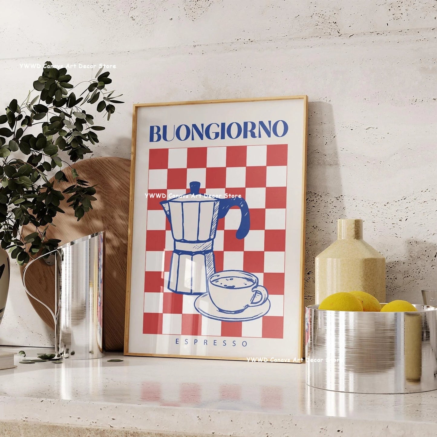 Bon Appetit Typesetting Kitchen Canvas Printing Moka Pot Espresso Art Poster for Modern Living Room Dining Room Home Decor Gift The Home Essentials
