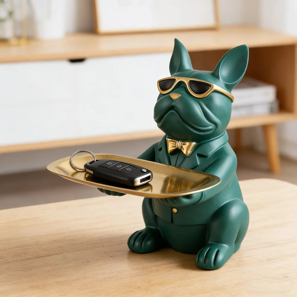 Multi Functional Bulldog Tray Animal Statue Creative Ornament Living Room Bedroom Miscellaneous Storage Home Decoration Gift The Home Essentials