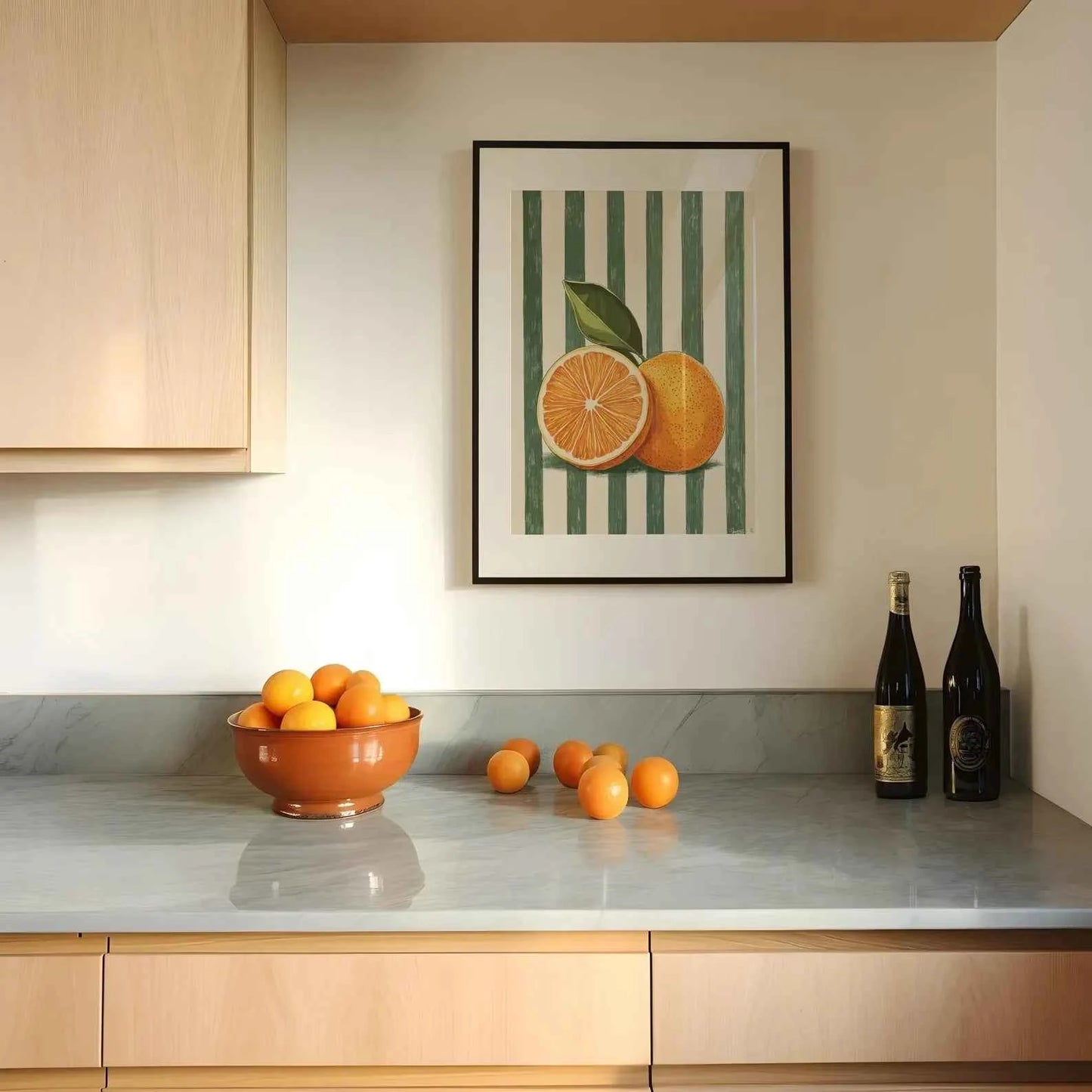 Orange Wall Decor, Orange Fruit Poster, Farmhouse Kitchen Art Painting, Kitchen Prints, Trendy Food Art, Retro Kitchen Art, Frui
