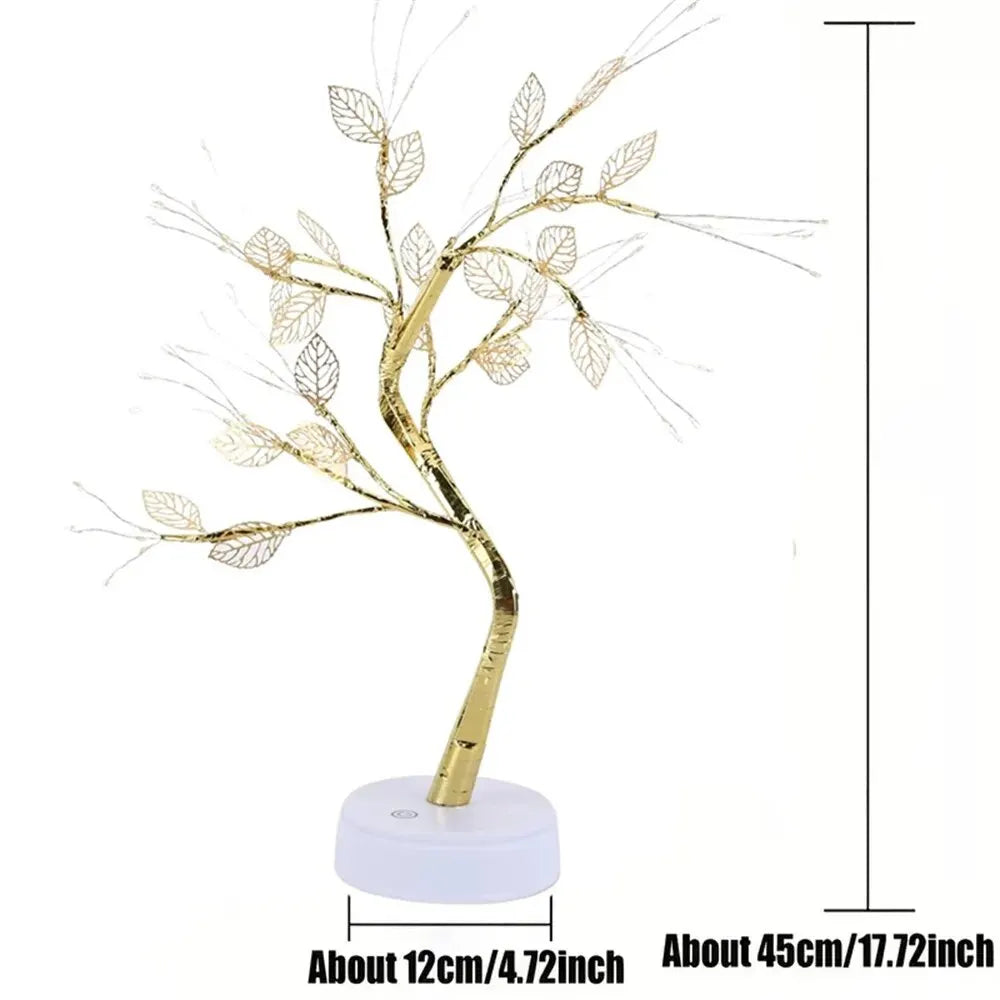 LED Rose Leaf Table Lamp USB Christmas Tree Fairy Light Night Lights Home DIY Party Wedding Bedroom Decoration Mother's Day Gift The Home Essentials