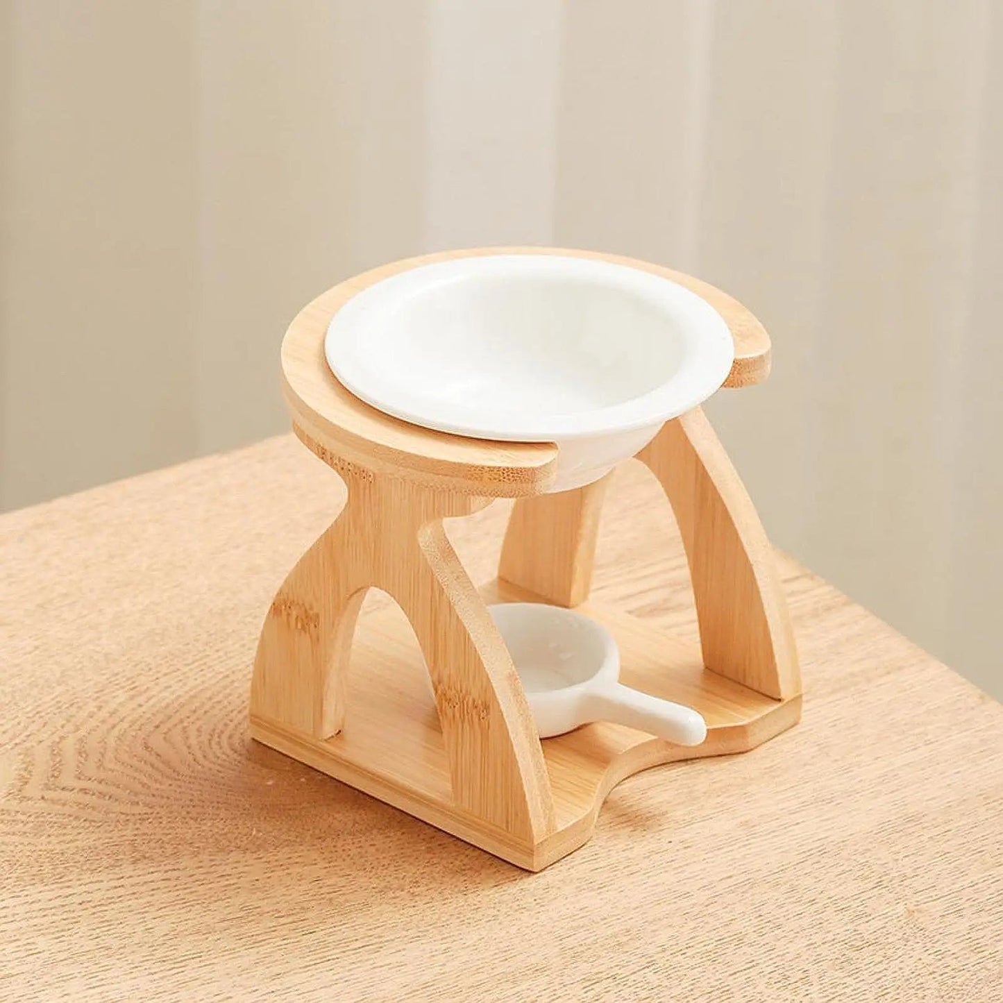 Ceramic Candle Holder Essential Oil Burner Diffuser Furnace Warmer Tealight Candle Wood Base Lamp Porcelain Living Room Decor The Home Essentials