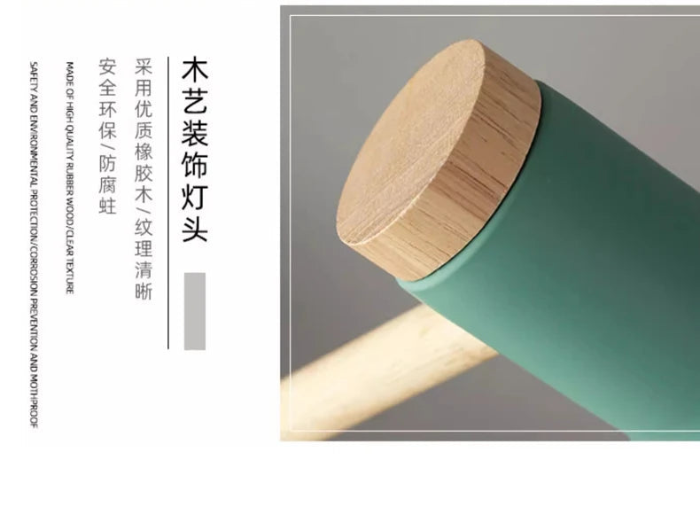 Creative Nordic Table Lamp Wooden Art LED Turn Head Simple Bedside Desk Light/Eye Protection Reading&Bedroom Study Lamp The Home Essentials