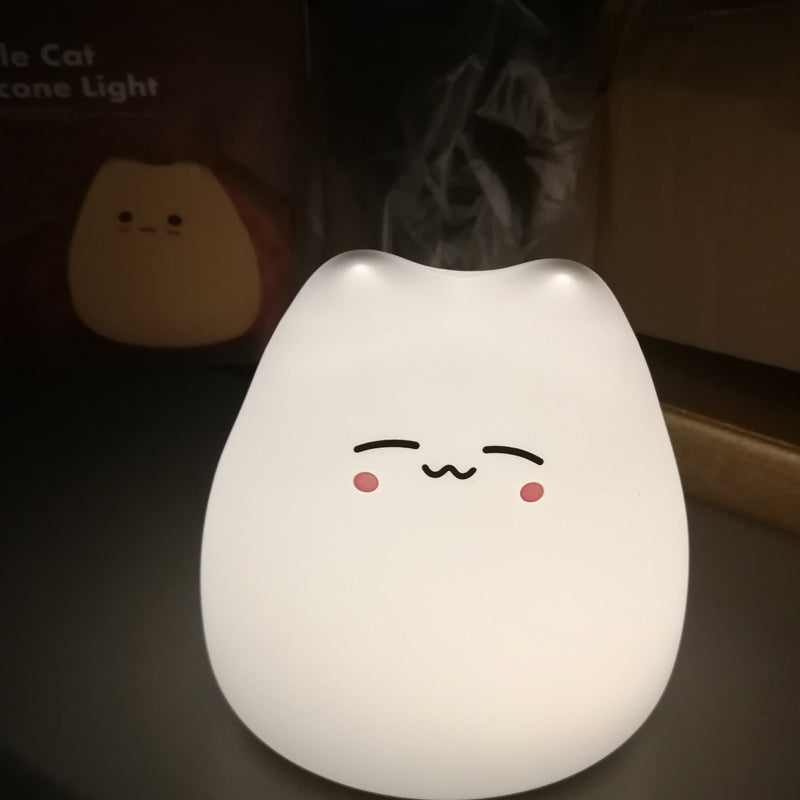 Mini Popular Cat Baby Night Lamp 7-color Pat Touch Color-changing Eye Protection Bedroom Bedside Night Light Gift Children The Home Essentials