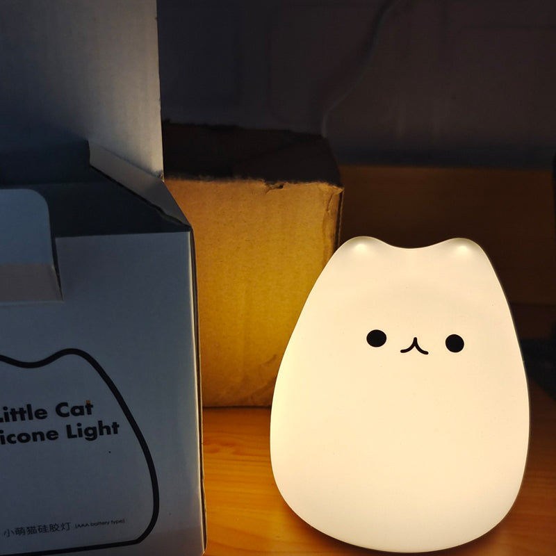 Mini Popular Cat Baby Night Lamp 7-color Pat Touch Color-changing Eye Protection Bedroom Bedside Night Light Gift Children The Home Essentials