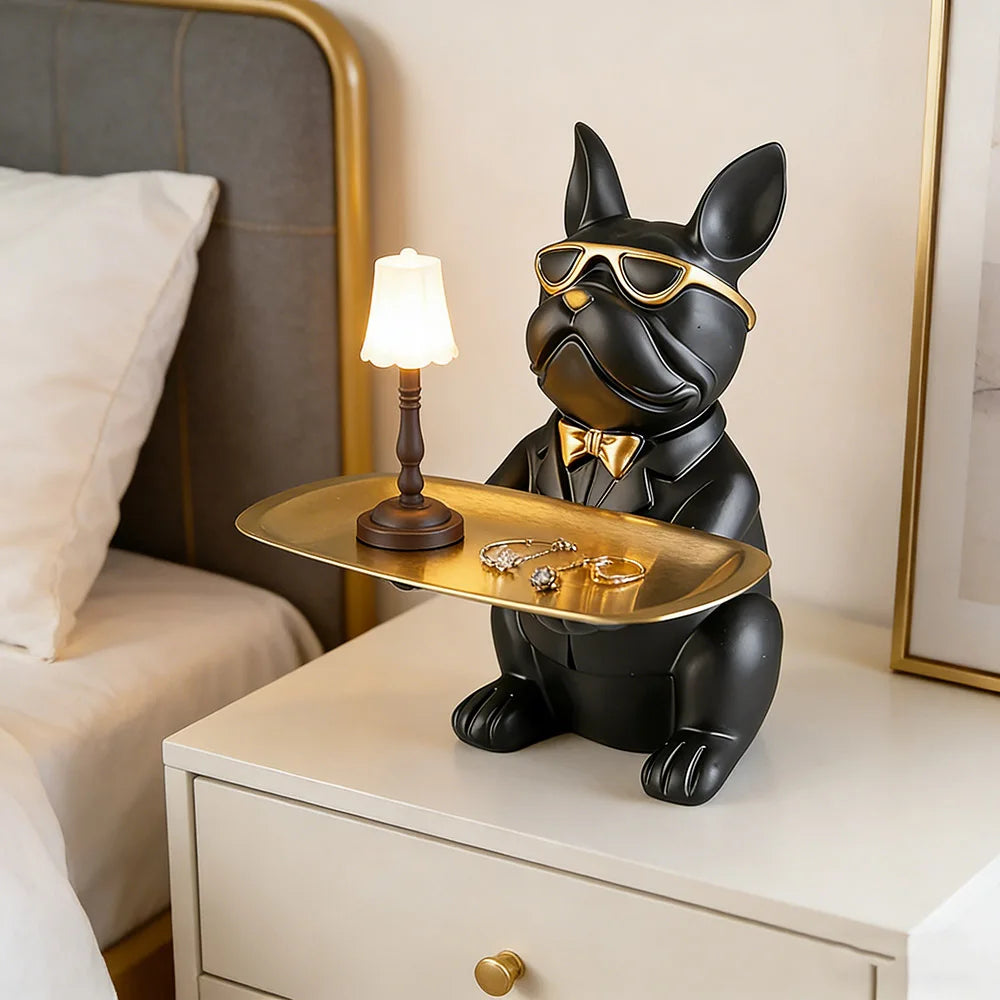 Multi Functional Bulldog Tray Animal Statue Creative Ornament Living Room Bedroom Miscellaneous Storage Home Decoration Gift The Home Essentials