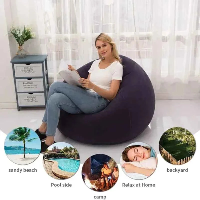Large Lazy Inflatable Sofa Chairs PVC Lounger Seat Bean Bag Sofas Pouf Puff Couch Tatami Living Room Supply Outdoor Camping