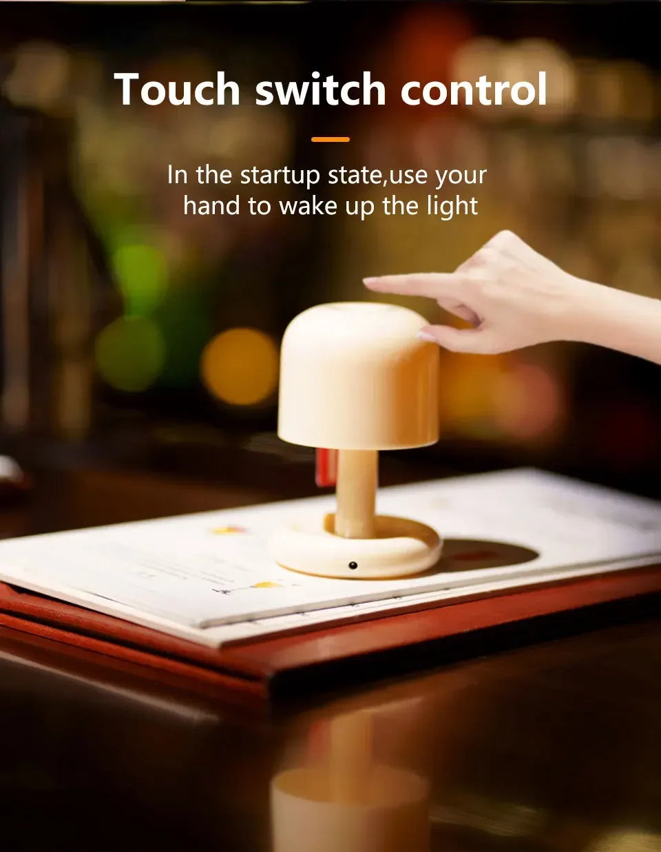 Mini Desktop Sunset Night Lamp Creative USB Rechargeable Mushroom Style Led Night Light for Coffee Bar Home Decor Bedroom