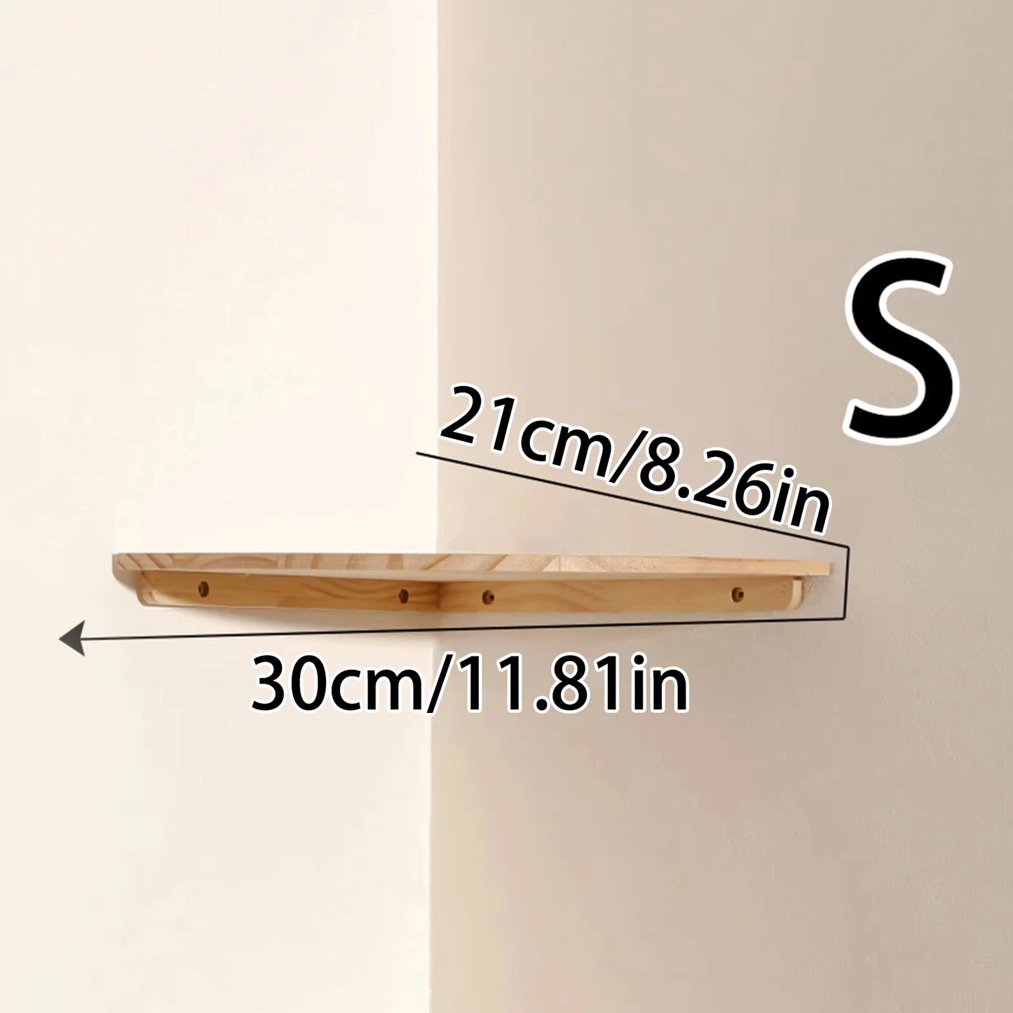 Wall Corner Shelves Wood Floating Wall Shelf Round End Wall Mounted Floating Corner Shelf for Bedroom Living Room and Kitchen The Home Essentials
