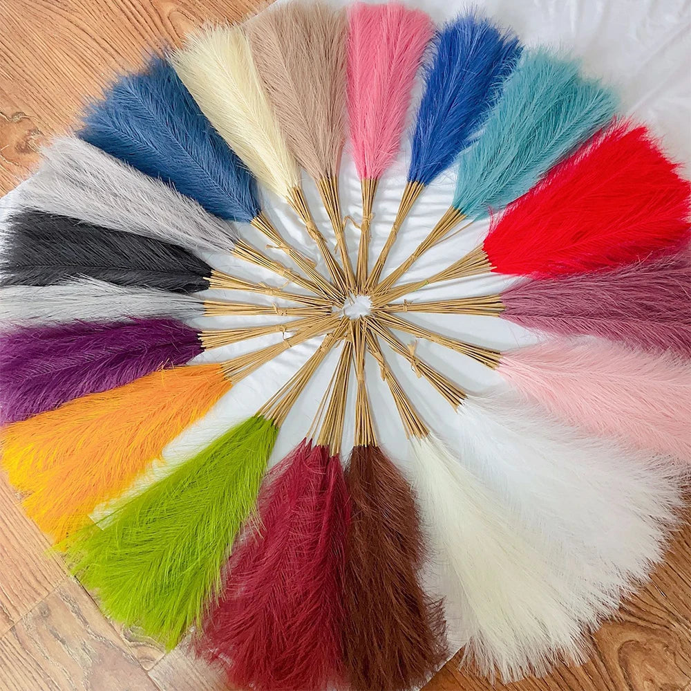 5/10/20PCS Fluffy Pampas Grass Boho Decor Artificial Flower Fake Plant Reed Simulated Party Wedding Home Decoration 42CM The Home Essentials