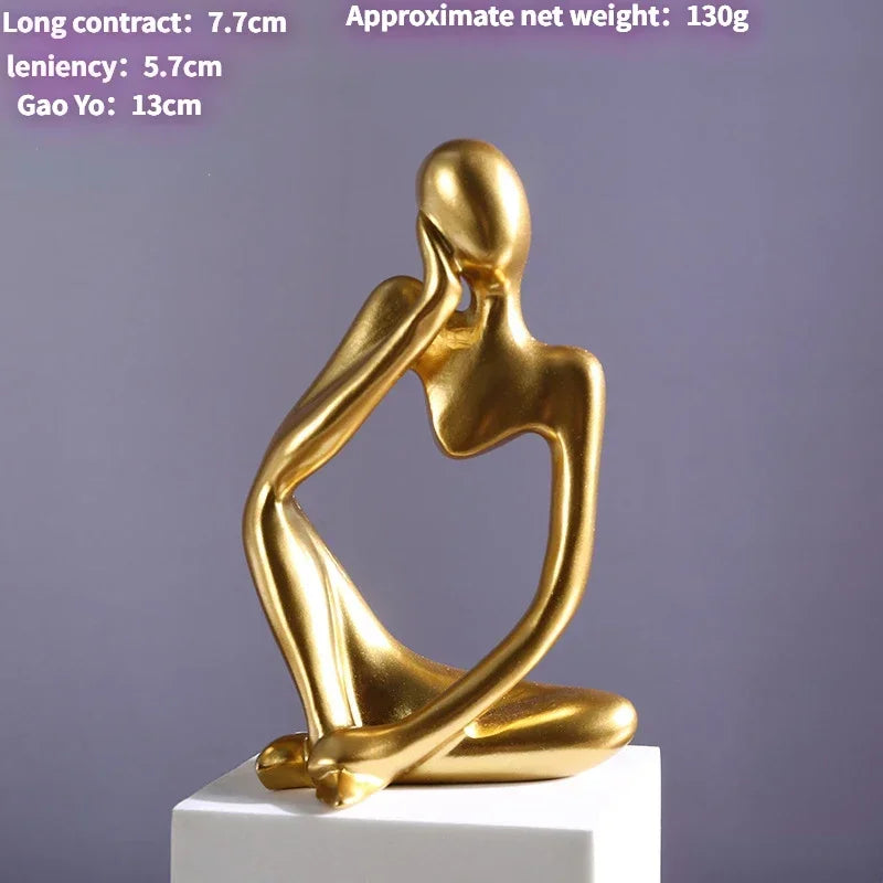 Sand Color The Thinker Abstract Statues Sculptures Yoga Figurine Nordic Living Room Home Decor Decoration Maison Desk Ornaments The Home Essentials