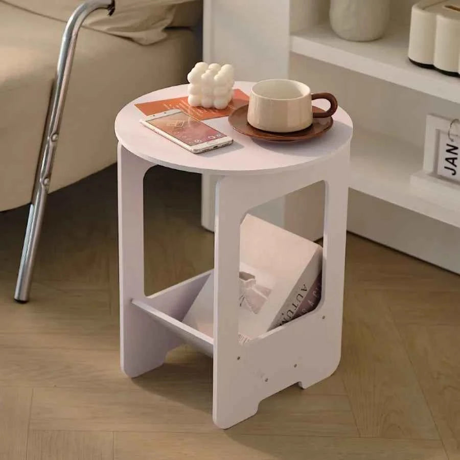 14 Inch Sofa, Side Table Bedroom Bedside Table Multifunctional Splicing Balcony Coffee Round Table Living Room Bookshelf