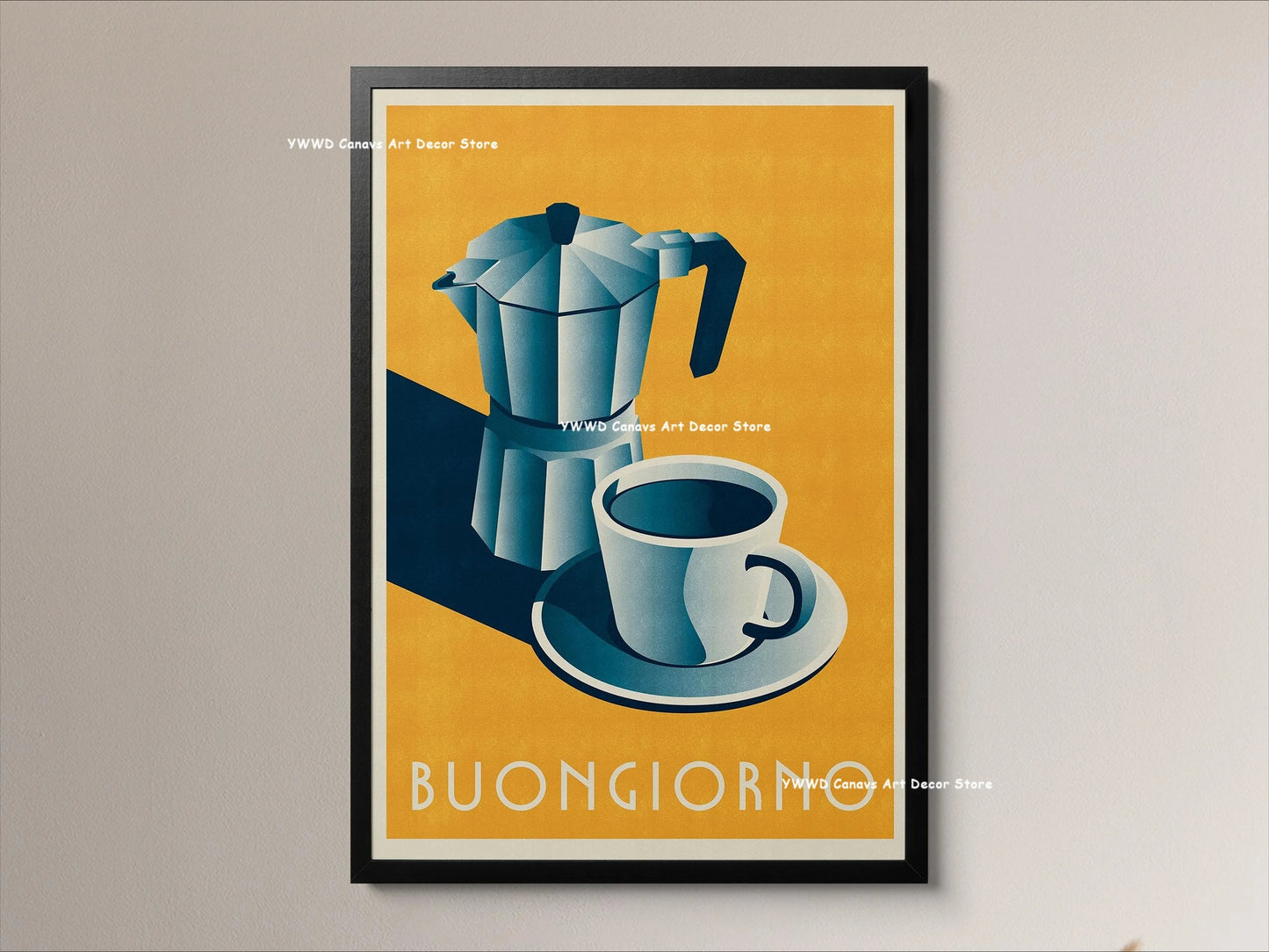 Bon Appetit Typesetting Kitchen Canvas Printing Moka Pot Espresso Art Poster for Modern Living Room Dining Room Home Decor Gift The Home Essentials