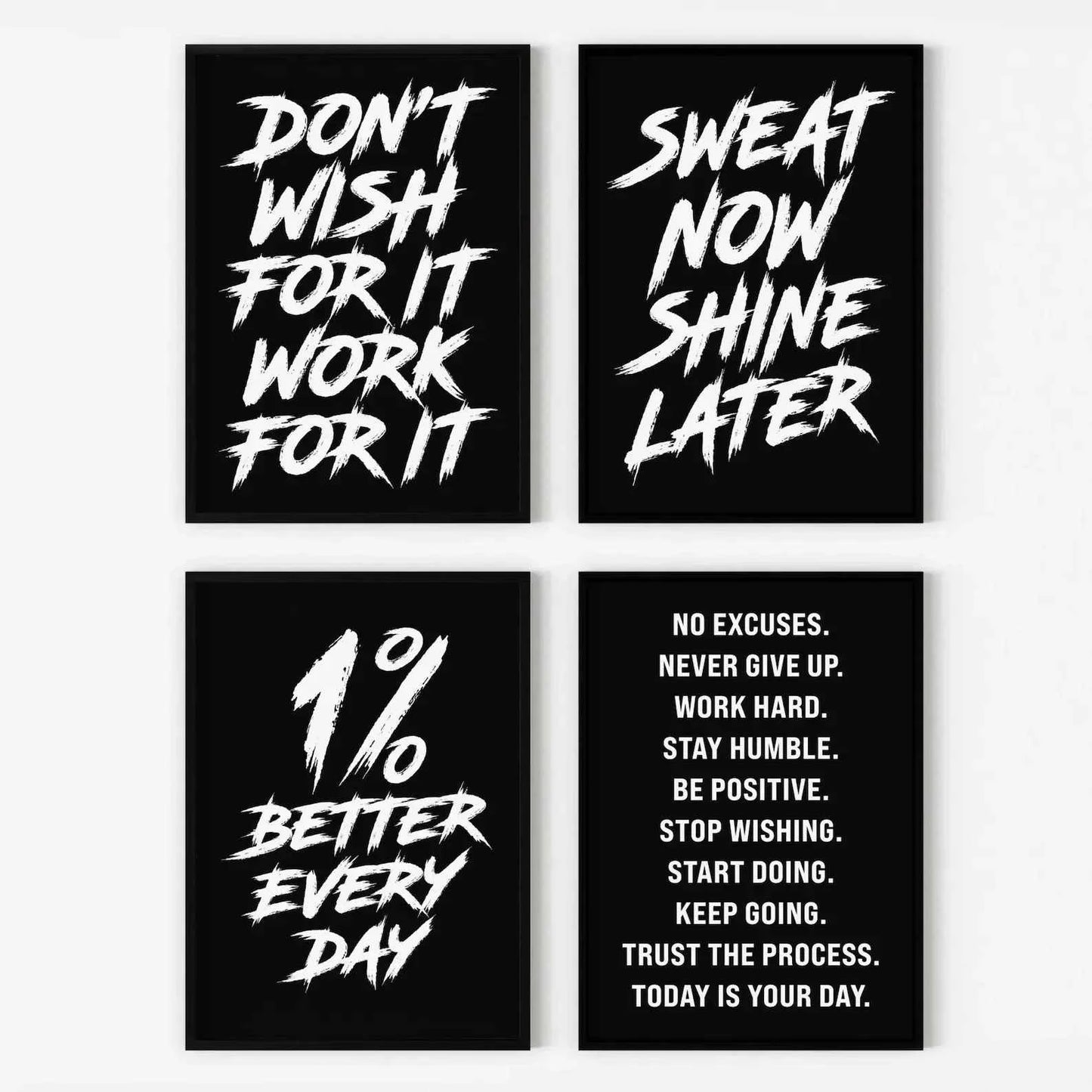 Gym Wall Art Poster Gym Inspirational Poster Home Gym Wall Decoration Gym Slogan Canvas Printing Decorative Painting Frameless