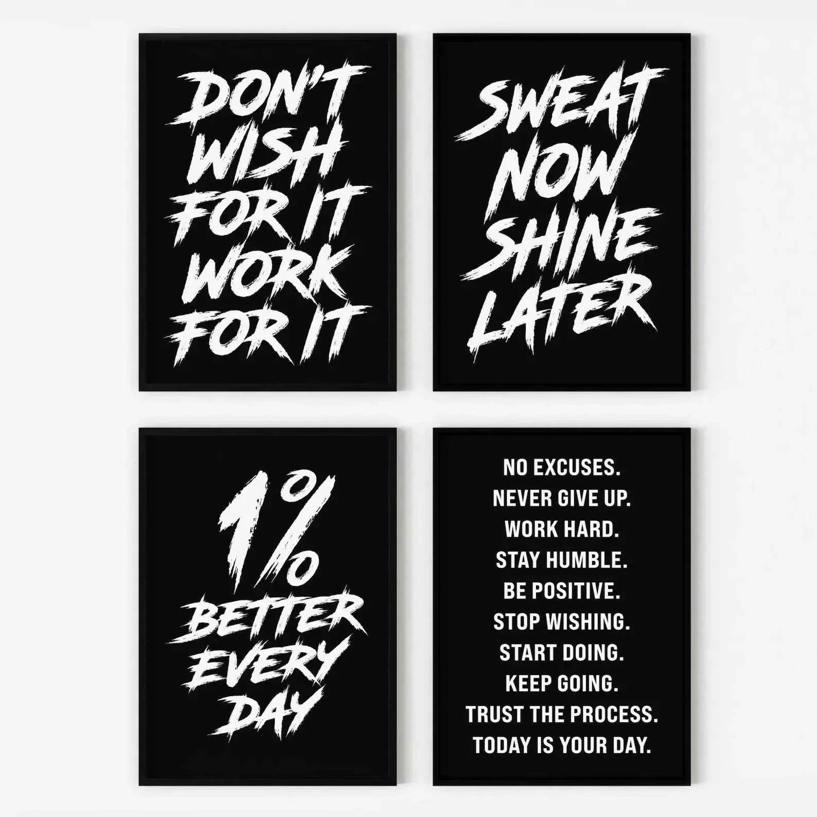 Gym Wall Art Poster Gym Inspirational Poster Home Gym Wall Decoration Gym Slogan Canvas Printing Decorative Painting Frameless