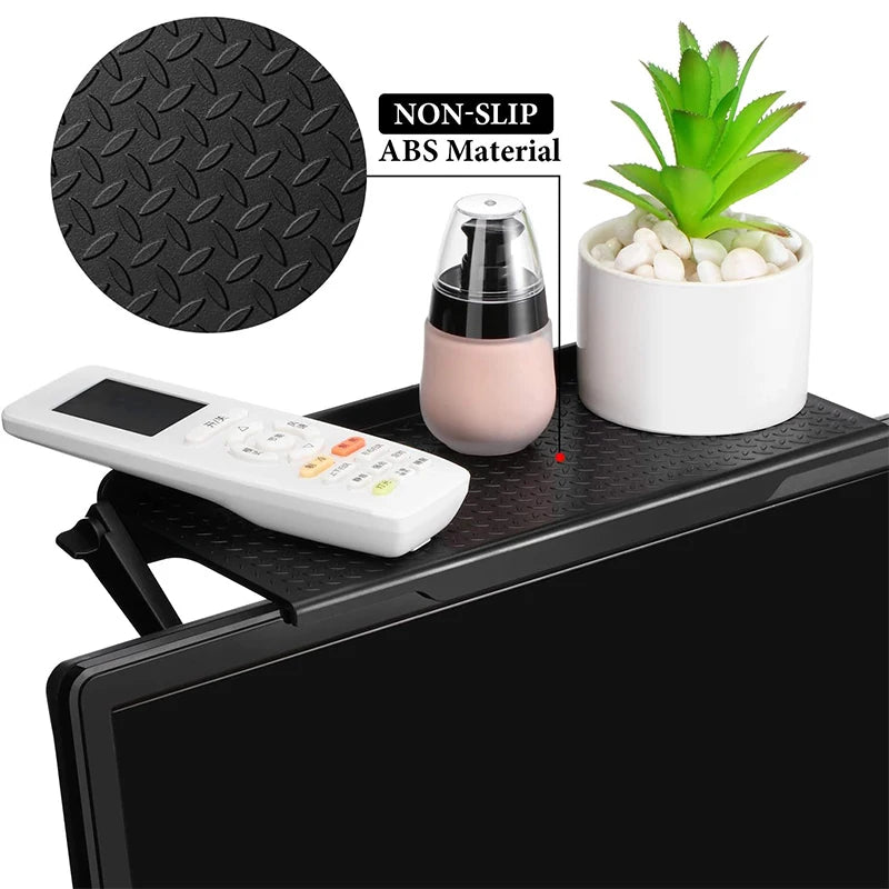 TV Screen Storage Shelves Adjustable Monitor Stand Computer Desktop Display Organizer Router Shelf Rack Home Office