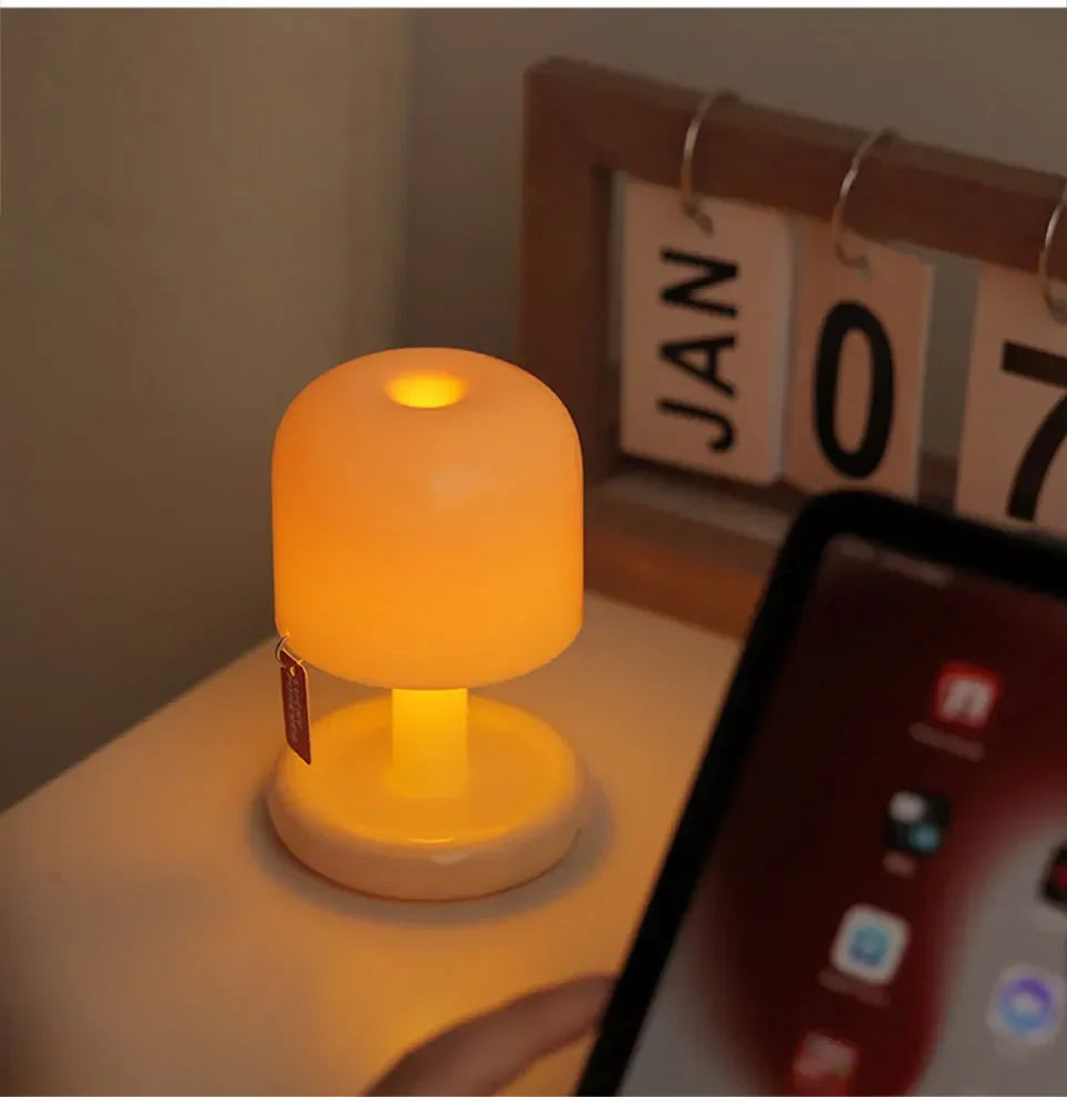 Mini Desktop Sunset Night Lamp Creative USB Rechargeable Mushroom Style Led Night Light for Coffee Bar Home Decor Bedroom