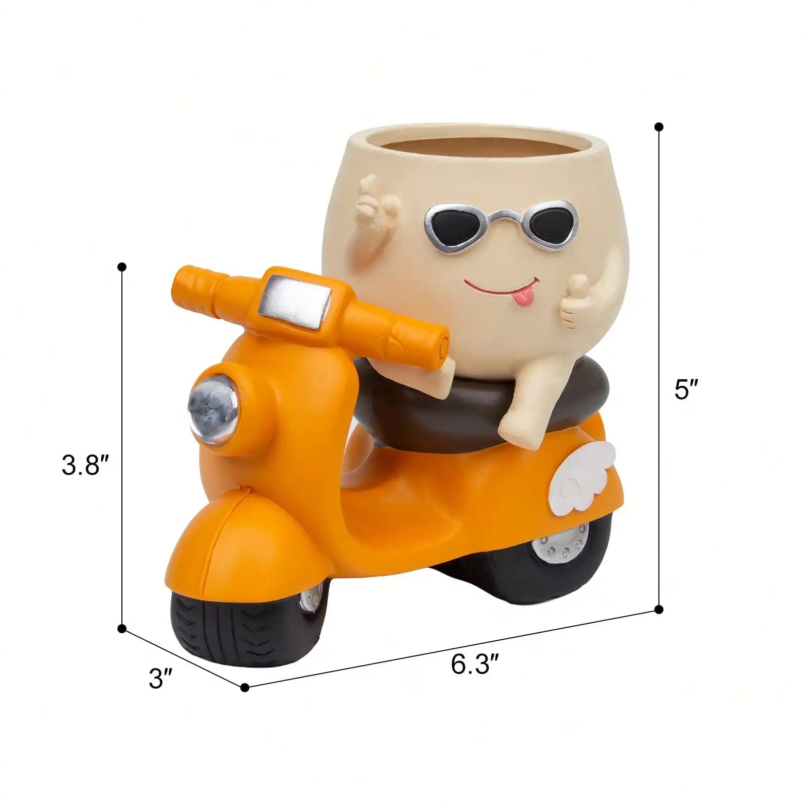 Cute Motorcycle Cartoon Planter, Creative Decorative Pot for Succulents Herbs Small Plants, Indoor Outdoor Home Decoration The Home Essentials