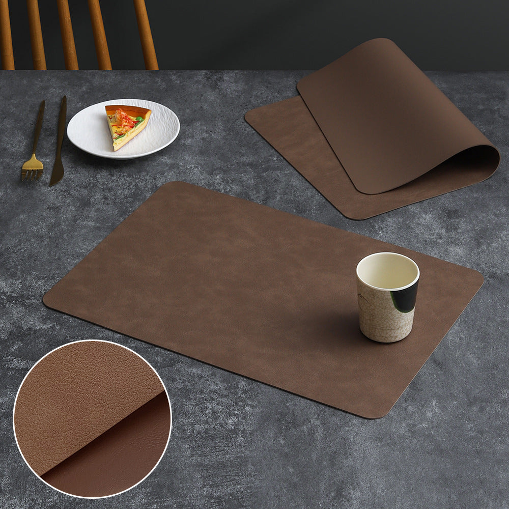 Luxury Placemat Leather Waterproof Double Layer Cowhide  Western Food Mat Hotel Insulation Mat Placemats for Dinning Table The Home Essentials