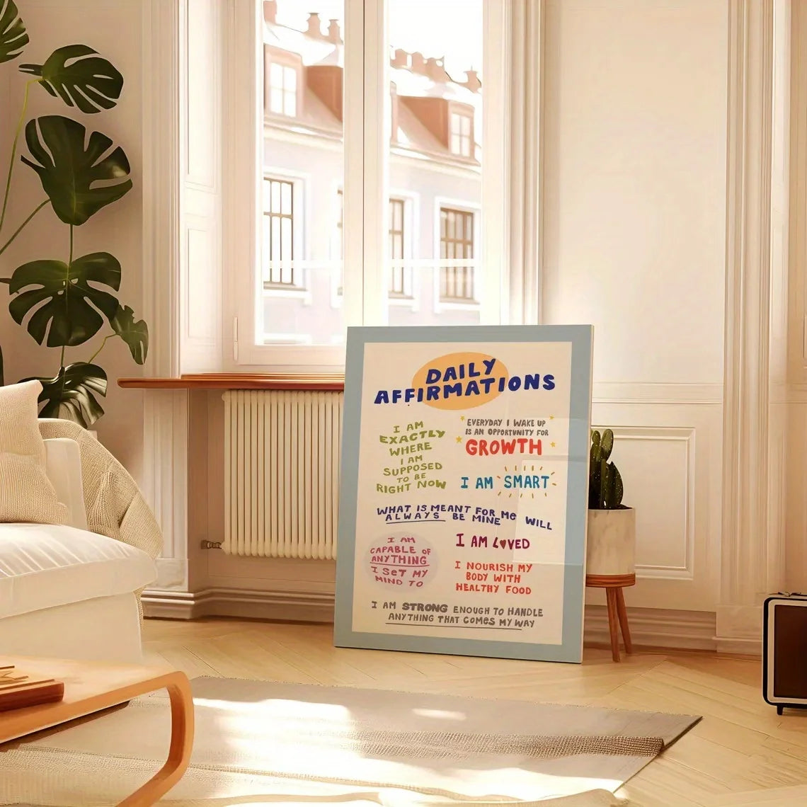1pc Simple Trendy Text Printing Poster, Simple Canvas Wall Decoration, Modern Art Home Decoration, Living Room Decoration The Home Essentials