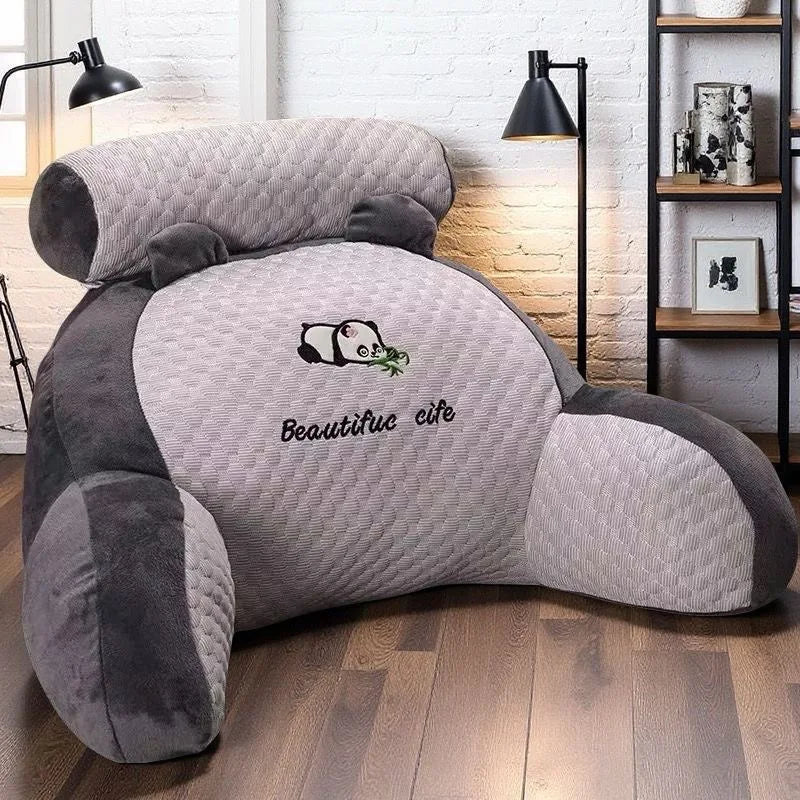 1pc Adjustable Reading Pillow - Ergonomic Back Support Cushion for Bed/Sofa/Floor, Gray Quilted Breathable Design The Home Essentials