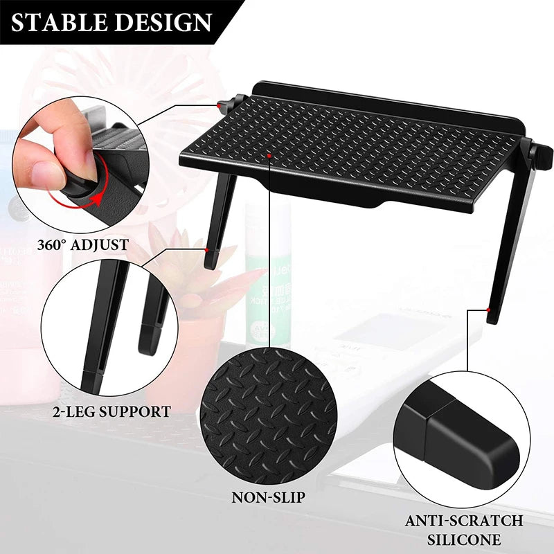 TV Screen Storage Shelves Adjustable Monitor Stand Computer Desktop Display Organizer Router Shelf Rack Home Office