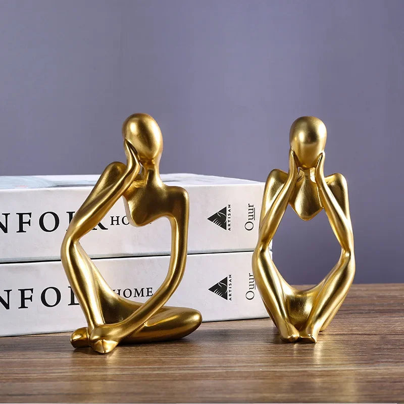 Sand Color The Thinker Abstract Statues Sculptures Yoga Figurine Nordic Living Room Home Decor Decoration Maison Desk Ornaments The Home Essentials