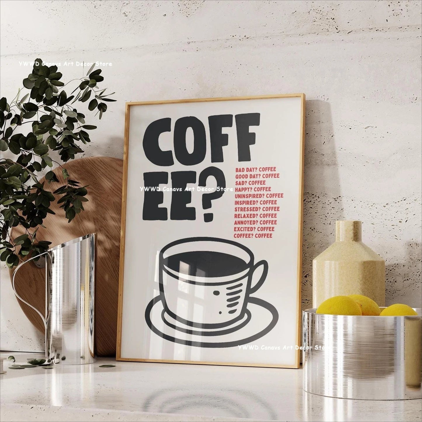 Bon Appetit Typesetting Kitchen Canvas Printing Moka Pot Espresso Art Poster for Modern Living Room Dining Room Home Decor Gift The Home Essentials