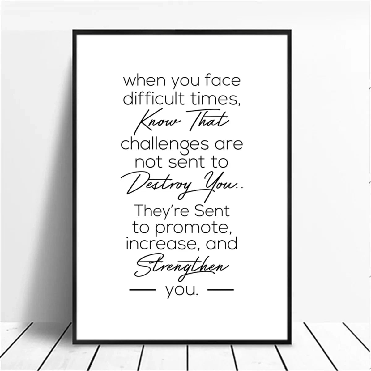 Canvas Painting Positive Energy Phrases Motivational Words Quote Poster Black and White Minimalist Wall Art Pictures Home Decor The Home Essentials