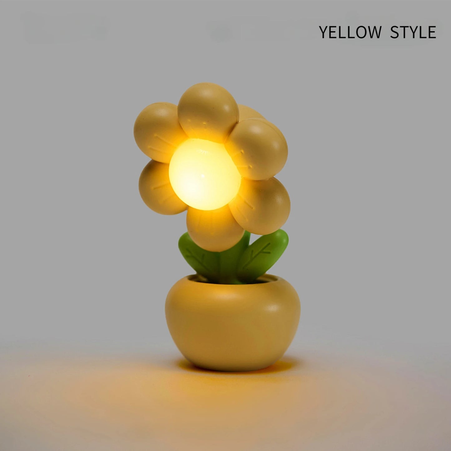 Mini LED Floral Potted Night Light For Bedroom Desk Mini Table Lamp Desktop Children's Gift Creative Decoration Night Lamp