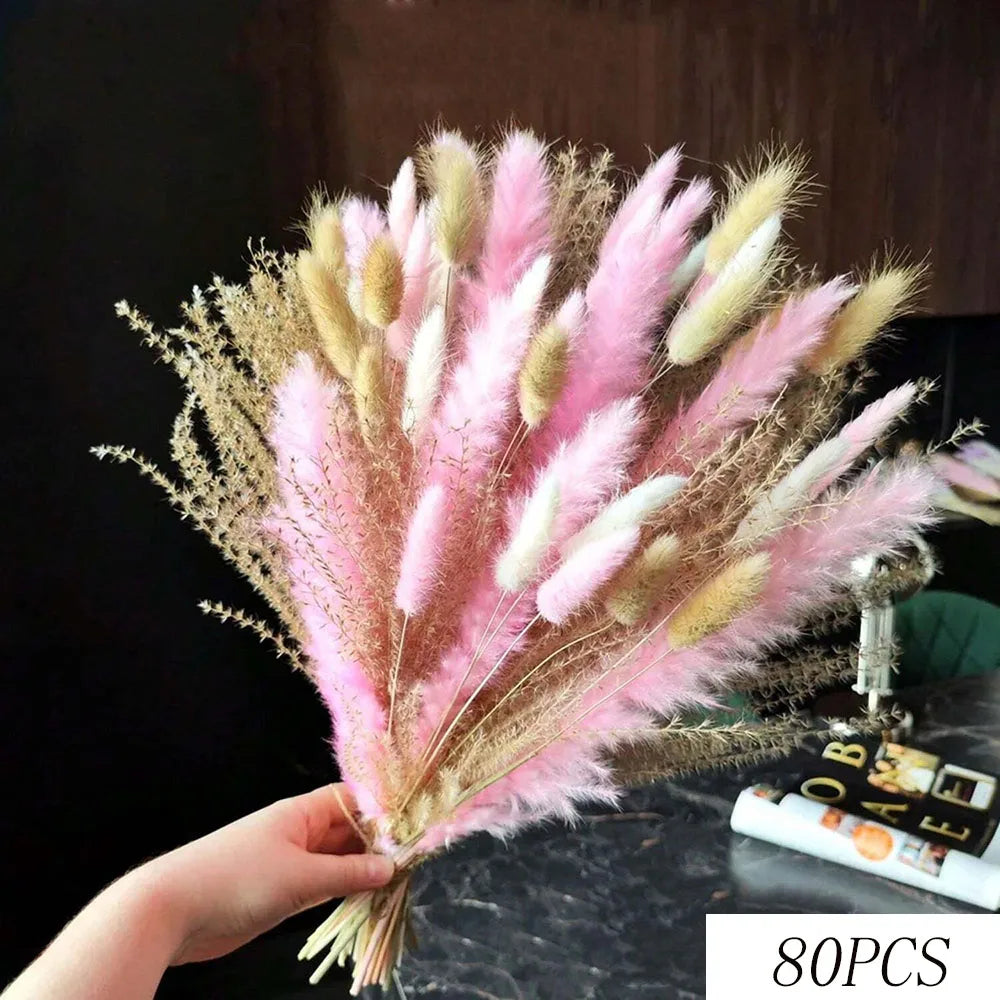 Pink White Dried Flowers Mariage Bouquet Centerpieces for Weddings Natural Pampas Grass Real Gypsophile Nordic Boho Home Decor The Home Essentials
