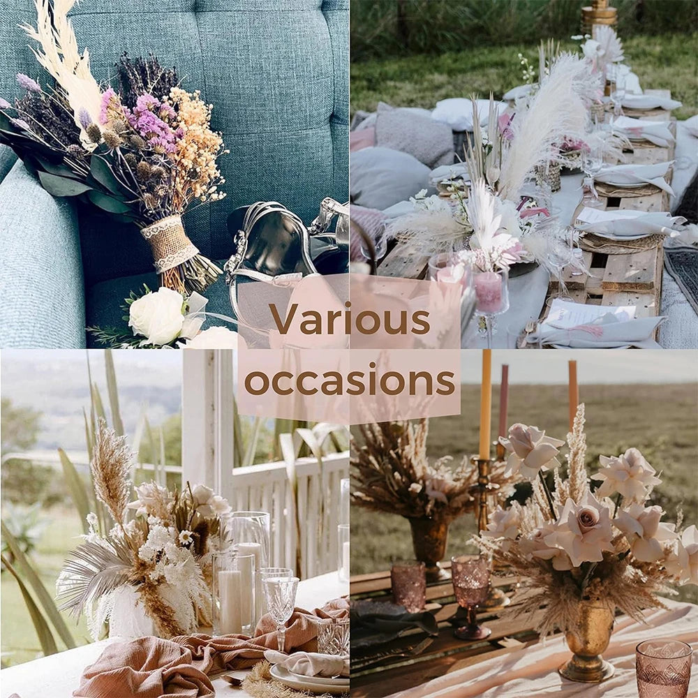 5/10/20PCS Fluffy Pampas Grass Boho Decor Artificial Flower Fake Plant Reed Simulated Party Wedding Home Decoration 42CM The Home Essentials