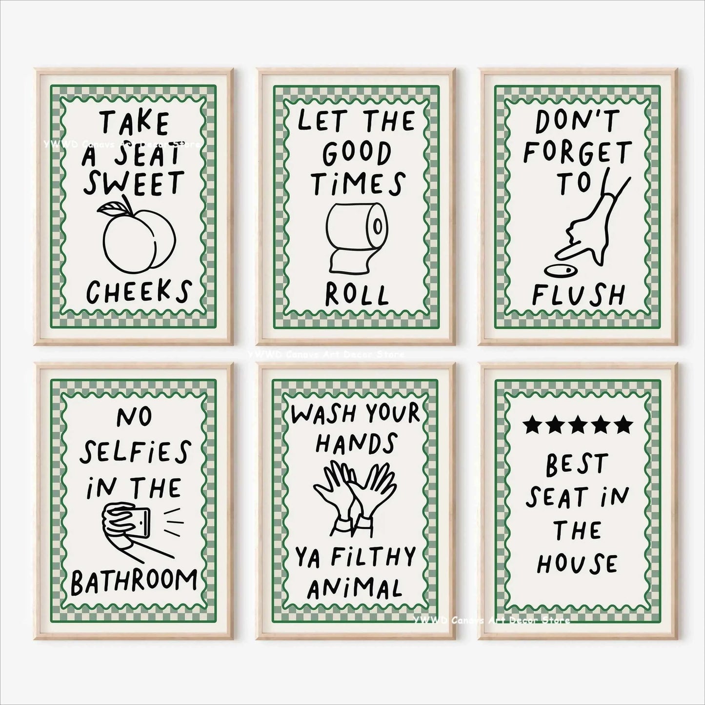Wash Your Paws Black Cat Animal Canvas Print Funny Bathroom Quote Wall Art Poster for Modern Living Room Toilet Home Decor Gifts