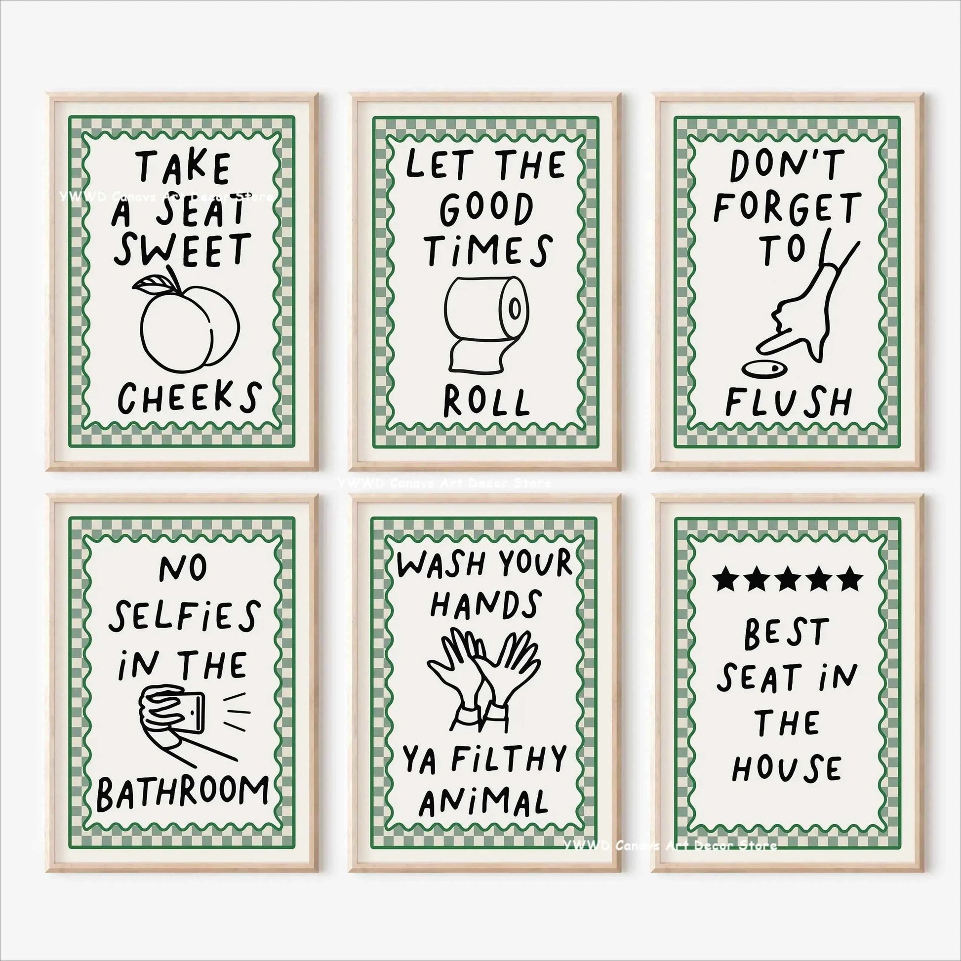 Wash Your Paws Black Cat Animal Canvas Print Funny Bathroom Quote Wall Art Poster for Modern Living Room Toilet Home Decor Gifts