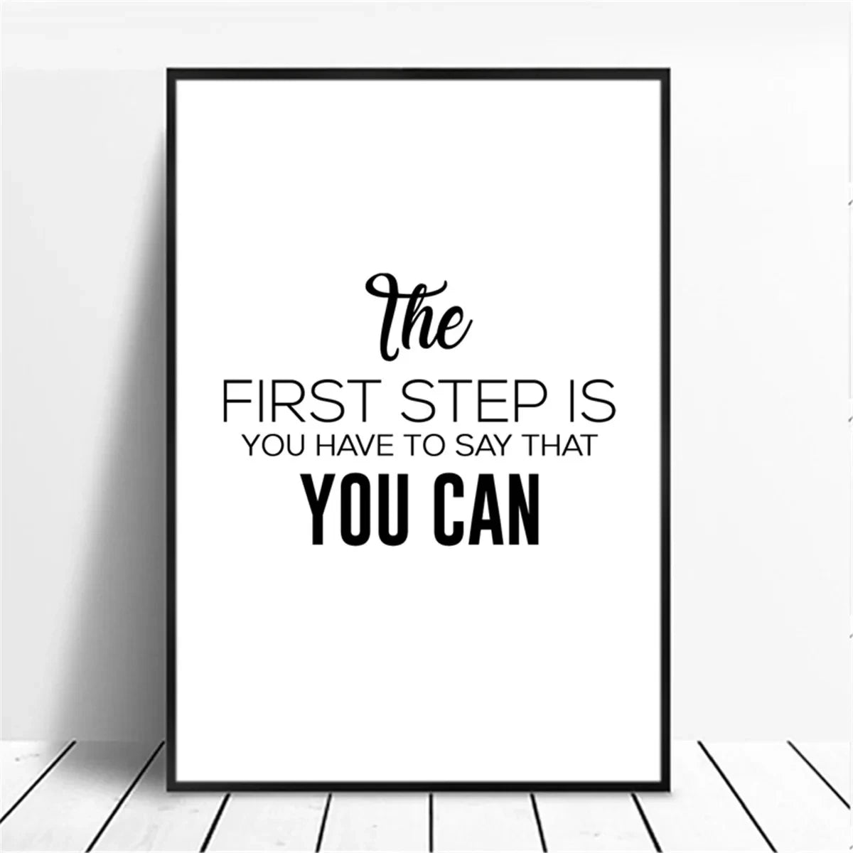 Canvas Painting Positive Energy Phrases Motivational Words Quote Poster Black and White Minimalist Wall Art Pictures Home Decor The Home Essentials