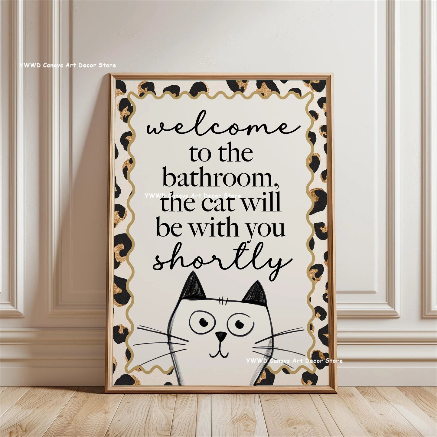 Wash Your Paws Black Cat Animal Canvas Print Funny Bathroom Quote Wall Art Poster for Modern Living Room Toilet Home Decor Gifts The Home Essentials