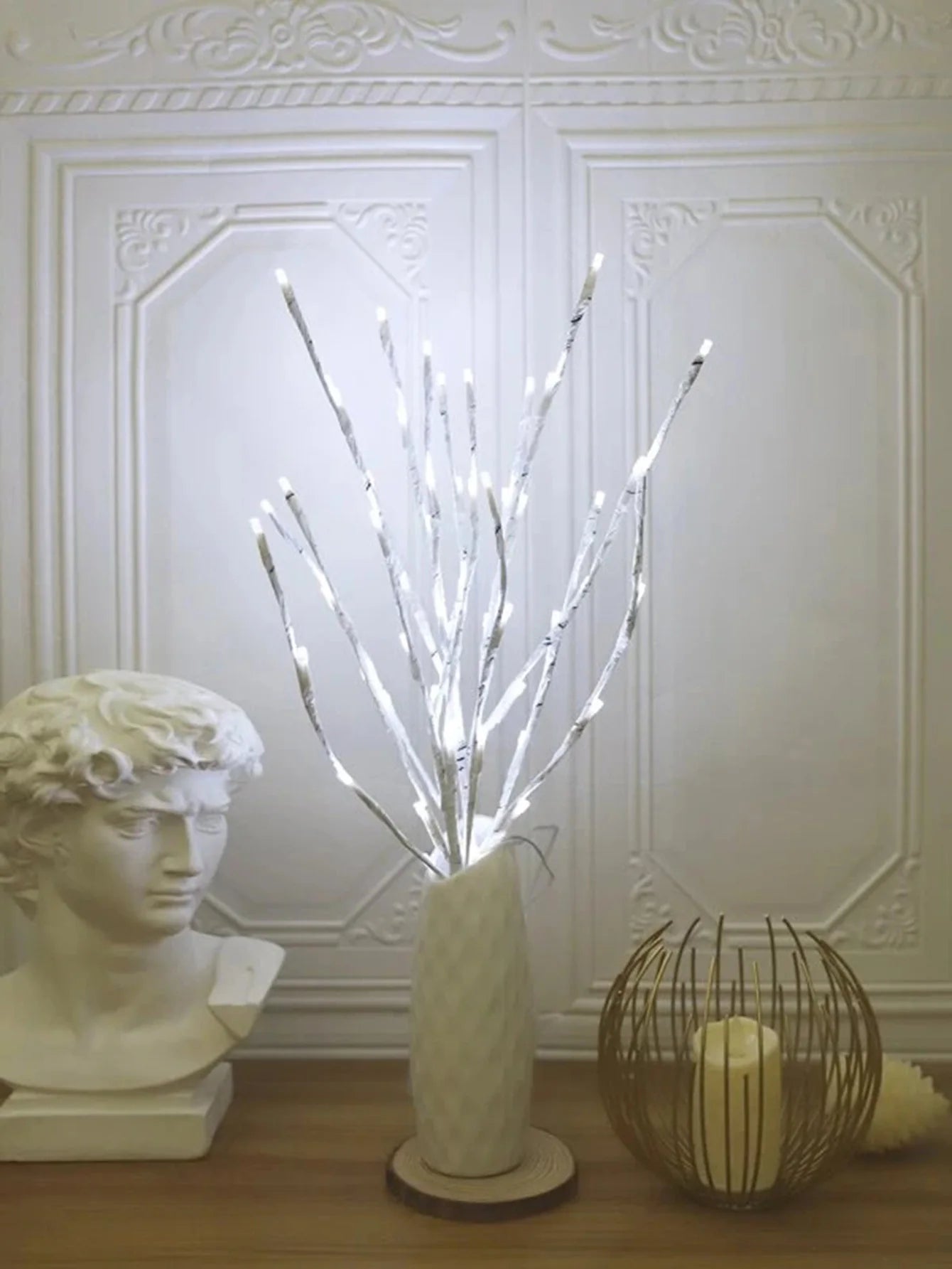 1 PC White Birch Branch Lights Battery Operated 20 LED Fairy Lights Willow Branches for Home Bedroom Inside Outdoor Decoration The Home Essentials